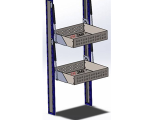 Стеллаж с откидными полками H=1300 (2 полки 100*480*400)