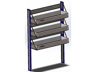 Стеллаж с откидными полками H=1500 (3 полки 100*940*290)